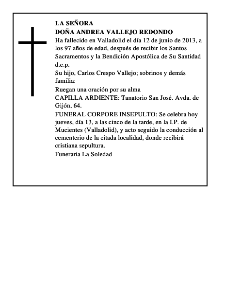 Doña Andrea Vallejo Redondo