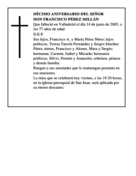 Don Francisco Pérez Millán