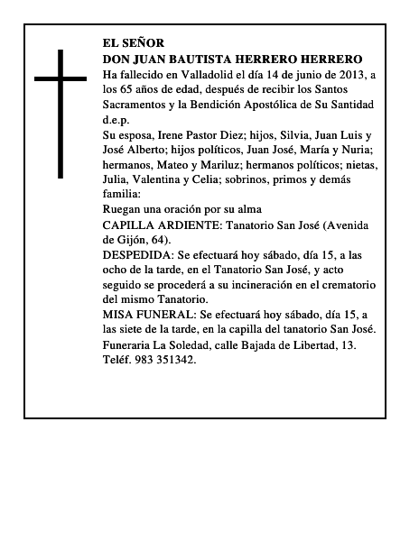Don Juan Bautista Herrero Herrero