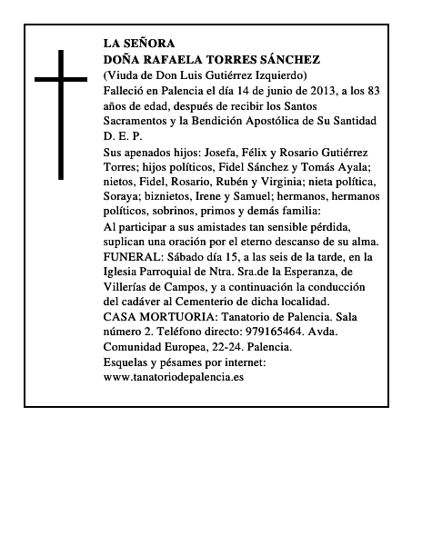 Doña Rafaela Torres Sánchez