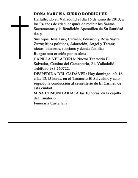 Doña Narcisa Zurro Rodríguez