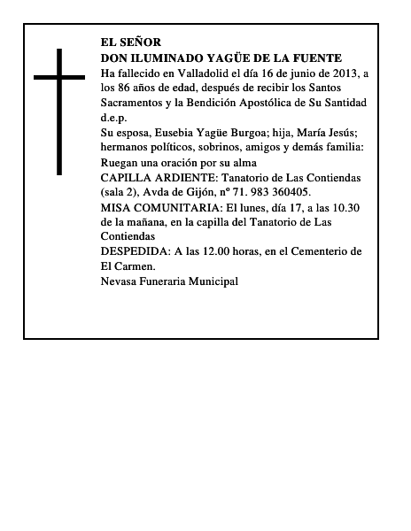 Don Iluminado Yagüe de la Fuente