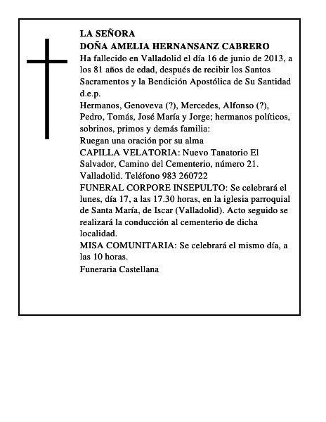 Doña Amelia Hernansanz Cabrero