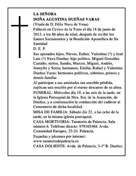 Doña Agustina Dueñas Varas