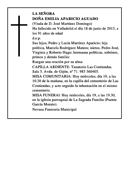 Doña Emilia Aparicio Aguado