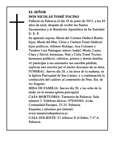 Don Nicolás Tomé Tocino