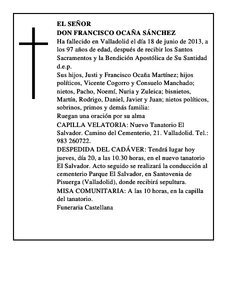 Don Francisco Ocaña Sánchez