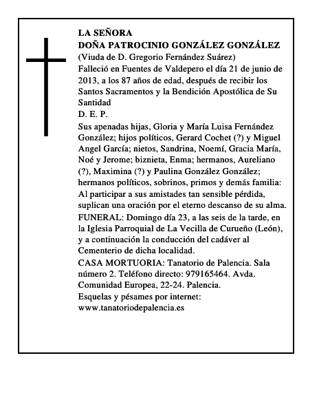 Doña Patrocinio González González