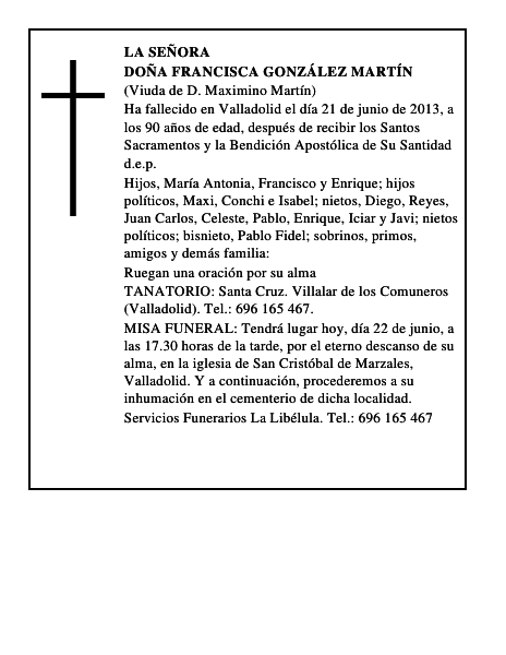 Doña Francisca González Martín