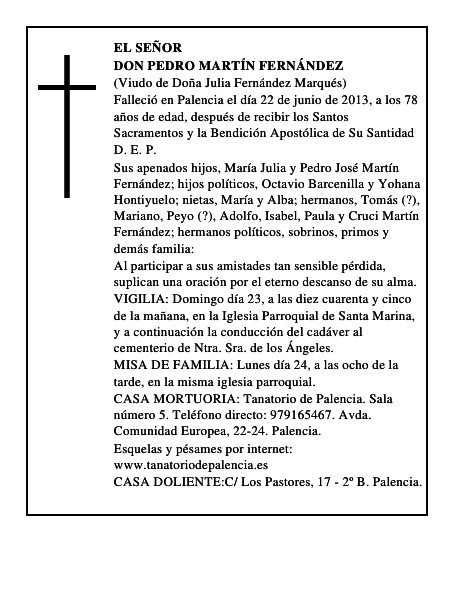 Don Pedro Martín Fernández