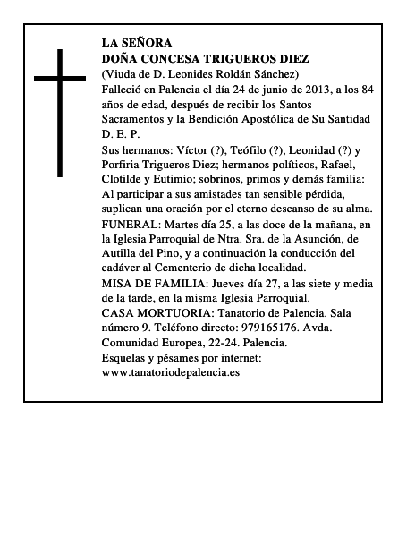 Doña Concesa Trigueros Diez