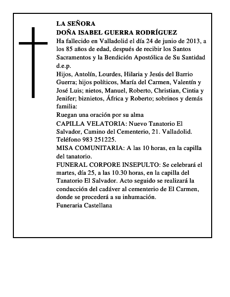 Doña Isabel Guerra Rodríguez