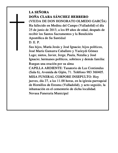 Doña Clara Sánchez Herrero
