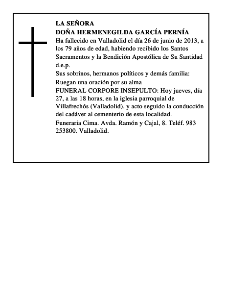 Doña Hermenegilda García Pernía