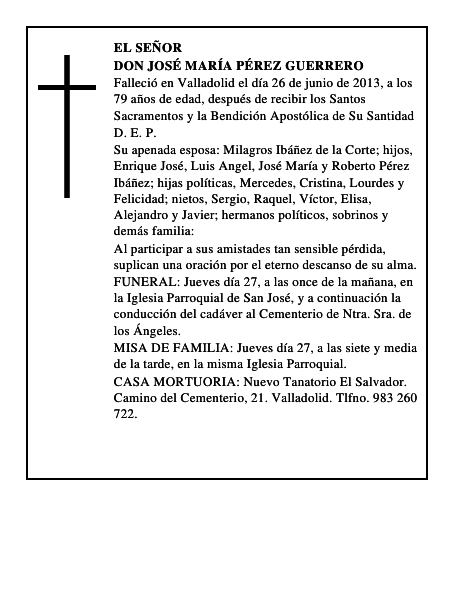 Don José María Pérez Guerrero