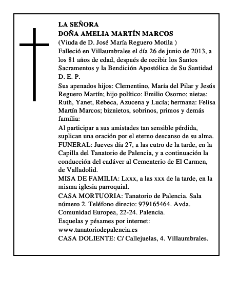 Doña Amelia Martín Marcos