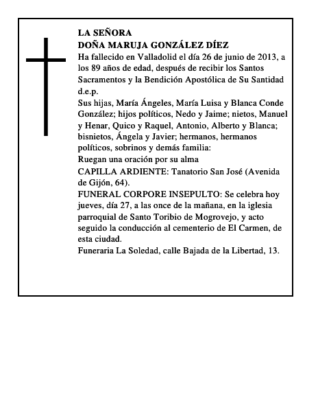Doña Maruja González Díez