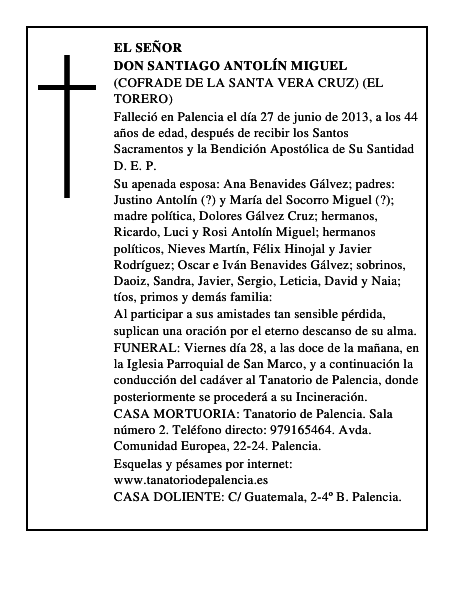 Don Santiago Antolín Miguel