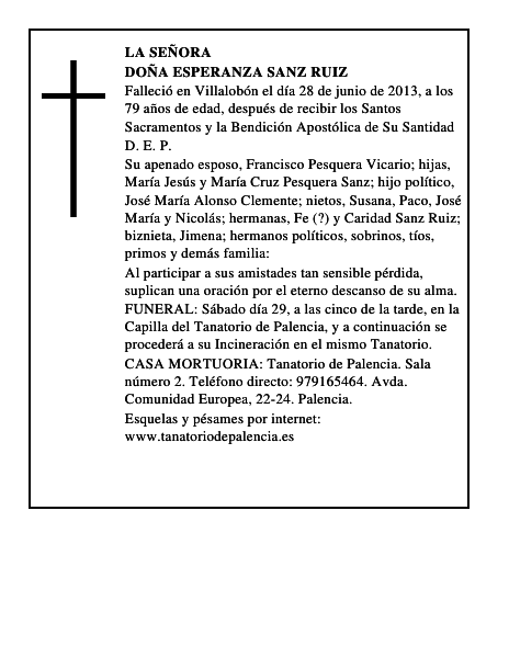 Doña Esperanza Sanz Ruiz