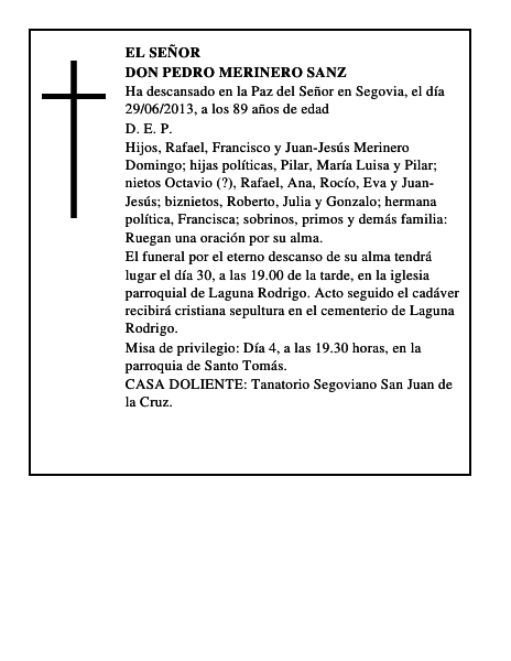 Don Pedro Merinero Sanz