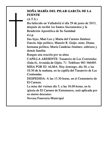 Doña María del Pilar García de la Fuente