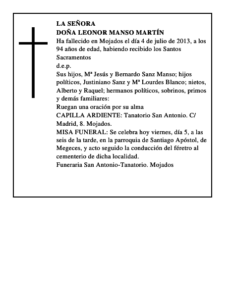 Doña Leonor Manso Martín