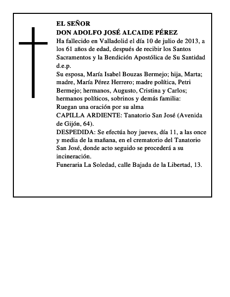 Don Adolfo José Alcaide Pérez