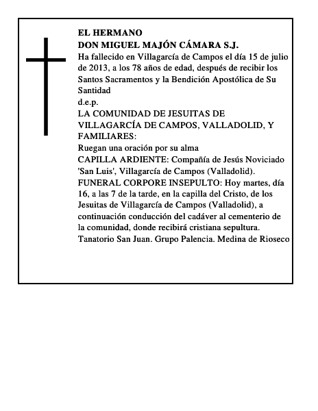 Don Miguel Majón Cámara S.J.