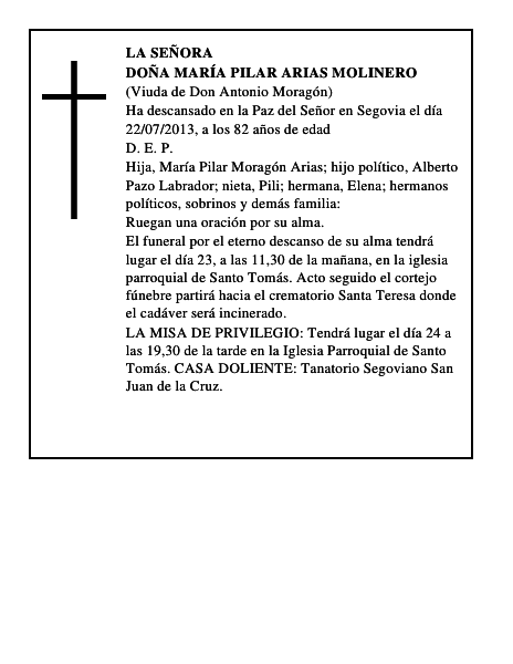 Doña María Pilar Arias Molinero