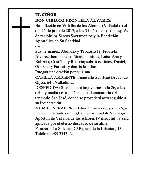 Don Ciriaco Frontela Álvarez