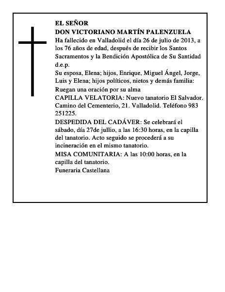 Don Victoriano Martín Palenzuela