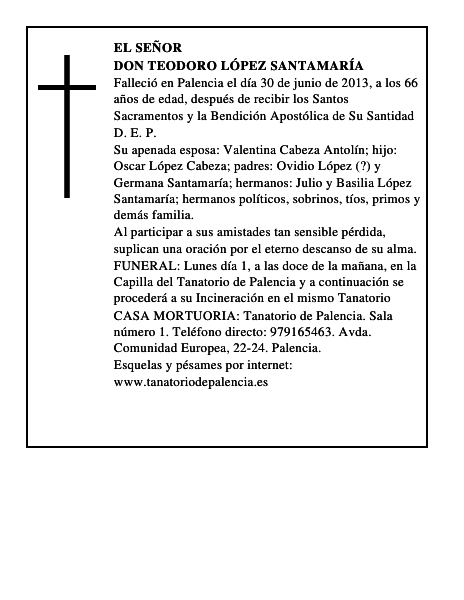 Don Teodoro López Santamaría