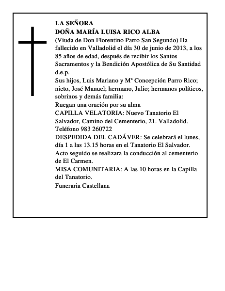 Doña María Luisa Rico Alba