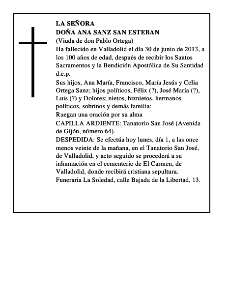 Doña Ana Sanz San Esteban