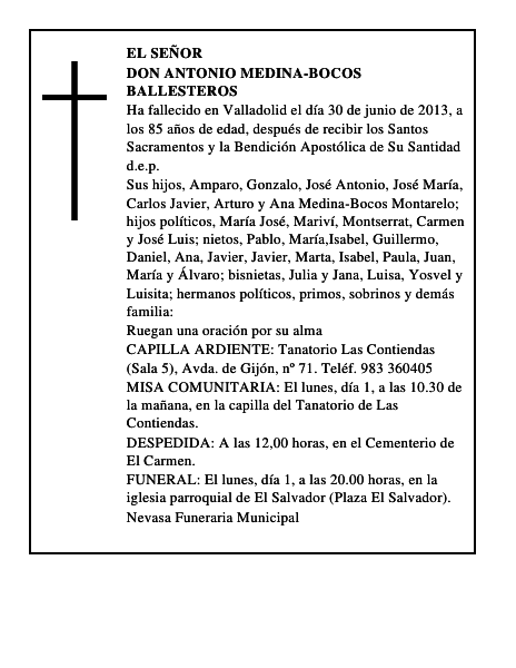Don Antonio Medina-Bocos Ballesteros