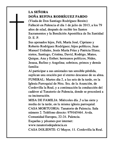 Doña Rufina Rodríguez Pardo