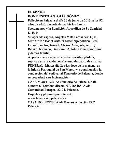 Don Benito Antolín Gómez