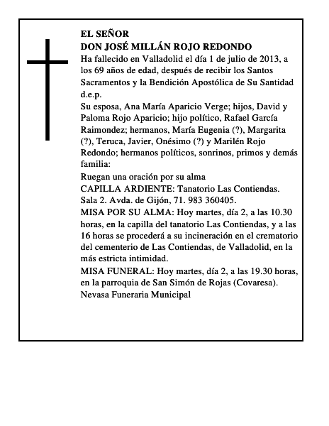 Don José Millán Rojo Redondo