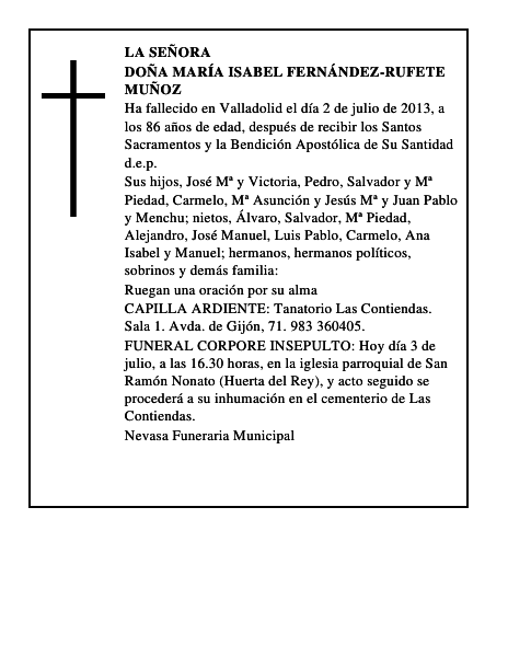 Doña María Isabel Fernández-Rufete Muñoz