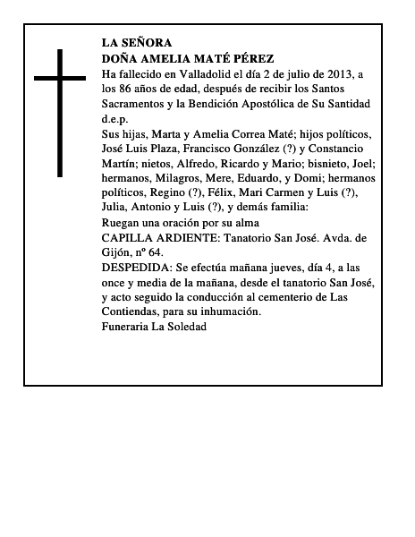 Doña Amelia Maté Pérez