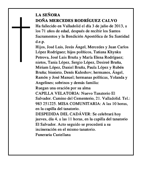 Doña Mercedes Rodríguez Calvo