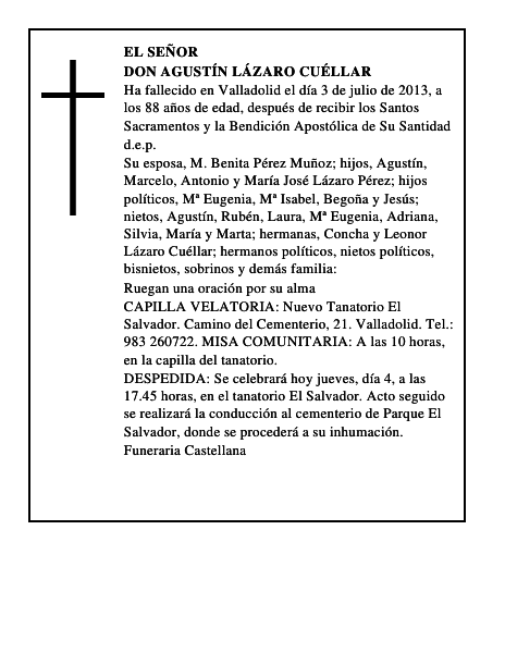 Don Agustín Lázaro Cuéllar