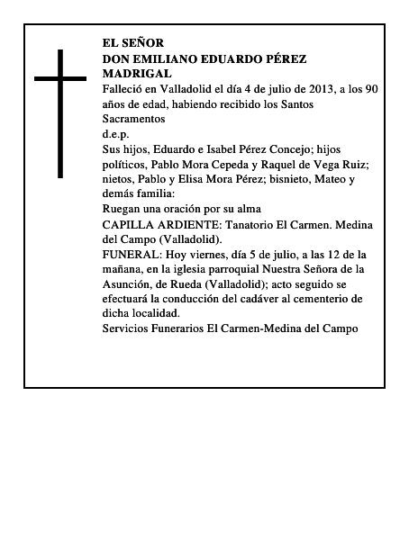 Don Emiliano Eduardo Pérez Madrigal