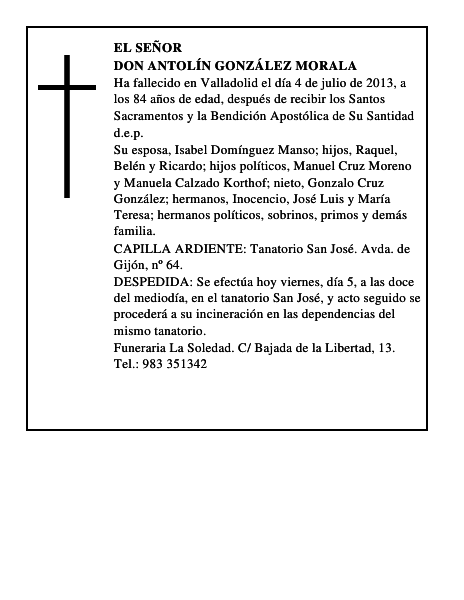 Don Antolín González Morala