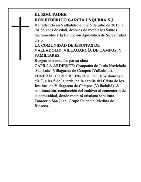 Don Federico García Unquera S.J.