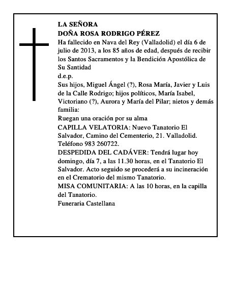 Doña Rosa Rodrigo Pérez