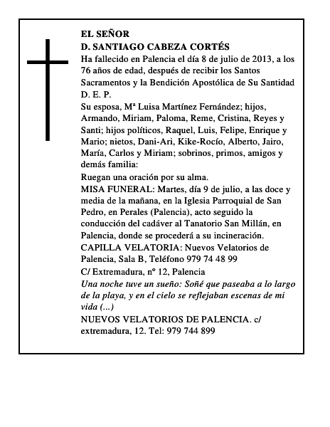 D. Santiago Cabeza Cortés