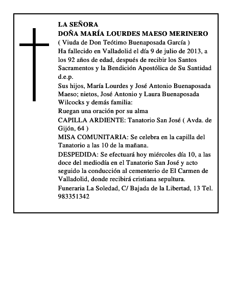 Doña María Lourdes Maeso Merinero