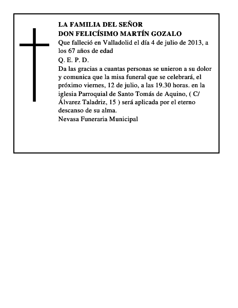 Don Felicísimo Martín Gozalo
