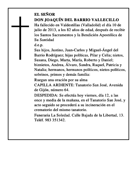 Don Joaquín del Barrio Vallecillo